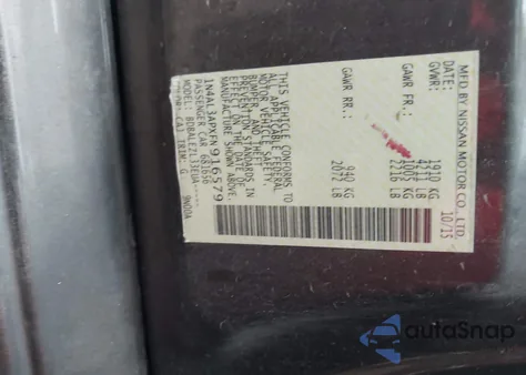 2015 Nissan Altima 2.5/2.5 S/2.5 Sl/2.5 Sv z USA, uszkodzony, nr VIN 1N4AL3APXFN916579